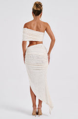 Fioreclo Zinnia Midi Skirt in Ivory