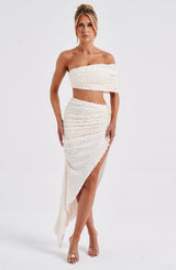 Fioreclo Zinnia Midi Skirt in Ivory
