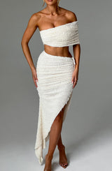 Fioreclo Zinnia Midi Skirt in Ivory